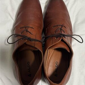 ALDO Men's Tan Brown Leather Derby Oxfords